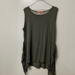ONEA ARMLESS BLOUSE‎ WITH FRINGE AT SIZE L